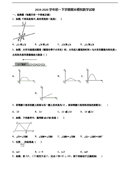 临沂市2023届初一下学期期末数学学业水平测试试题