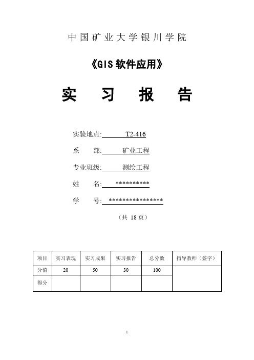 GIS软件应用实习报告