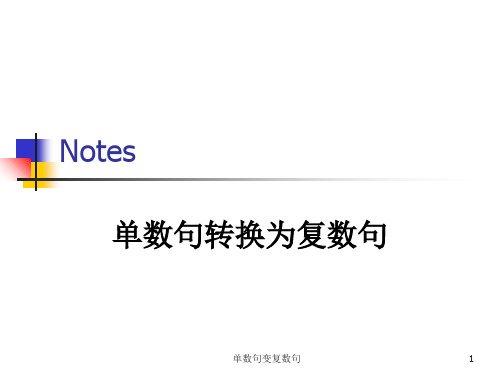 单数句变复数句 ppt课件