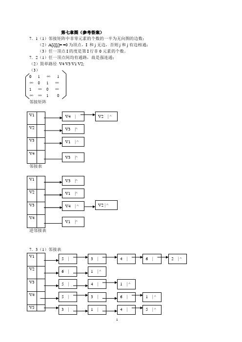 数据结构课后习题答案第七章