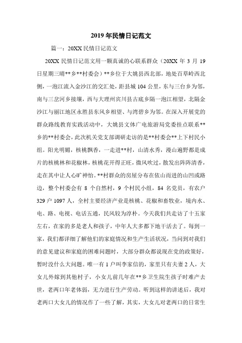 2019年民情日记范文.doc