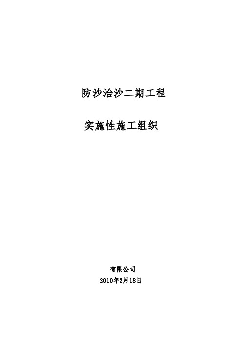 防沙工程实施性工程施工设计方案