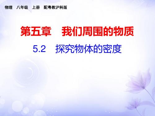 2018年秋沪粤版八年级物理上册课件：5.2 探究物体的密度 (共22张PPT)