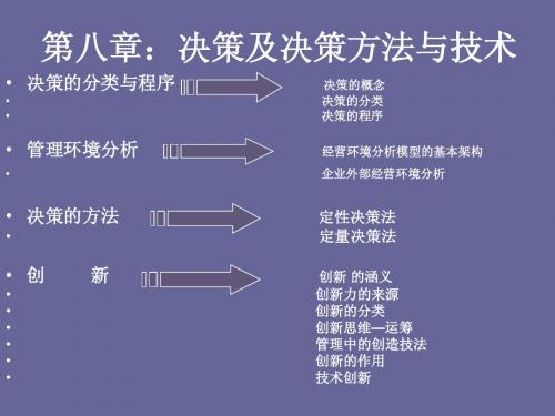 第八章 决策及决策方法与技术