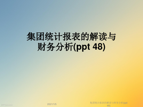 集团统计报表的解读与财务分析(ppt 48)