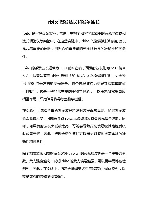 rbitc激发波长和发射波长