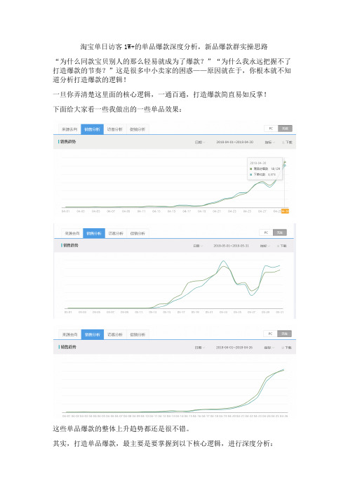 淘宝单日访客1W+的单品爆款深度分析,新品爆款群实操思路