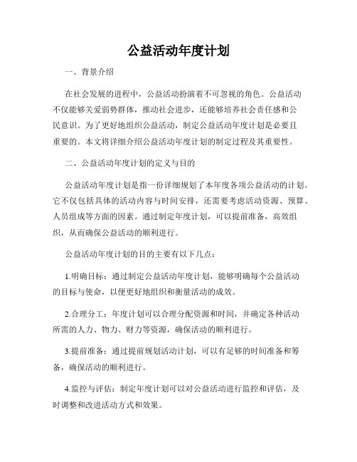 公益活动年度计划