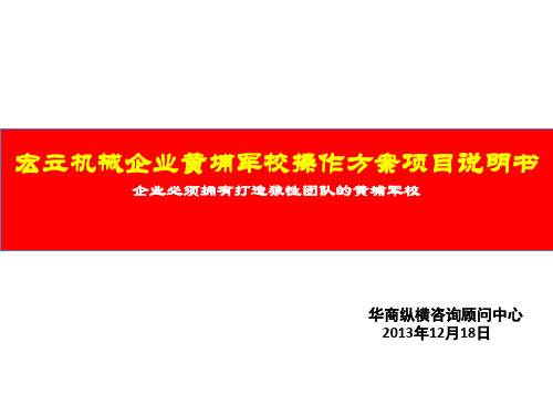 宏立企业黄埔军校项目说明书