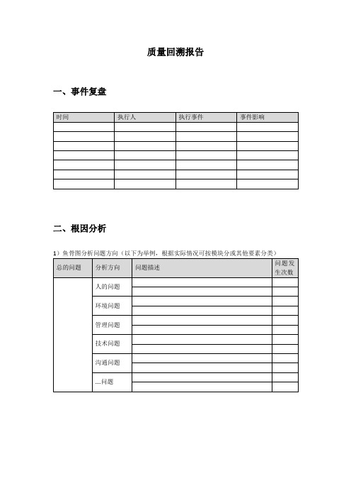 质量回溯报告