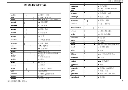 高考英语新课程标准词汇表(有音标)