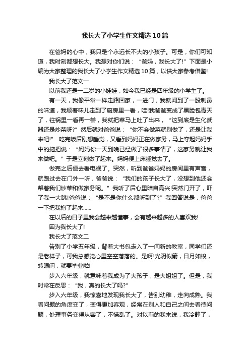 我长大了小学生作文精选10篇