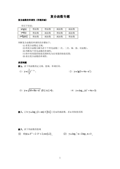 1.2复合函数专题