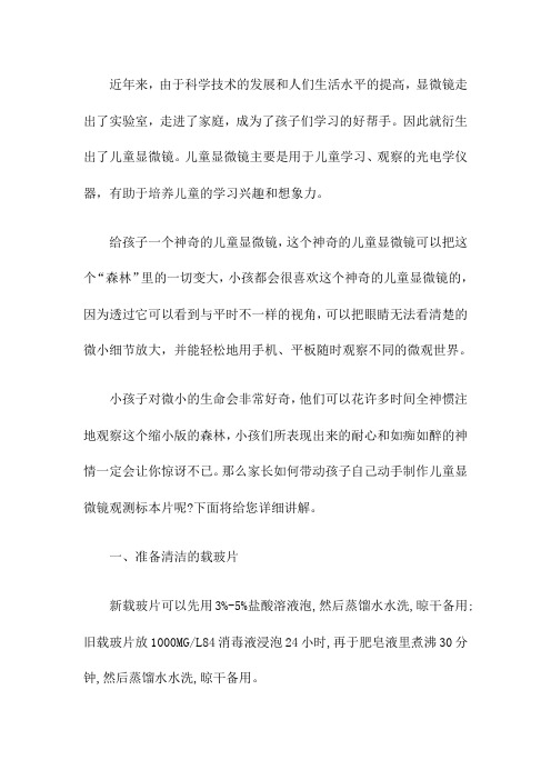 家长如何带动孩子动手制作儿童显微镜观测标本片