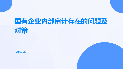 国有企业内部审计存在的问题及对策