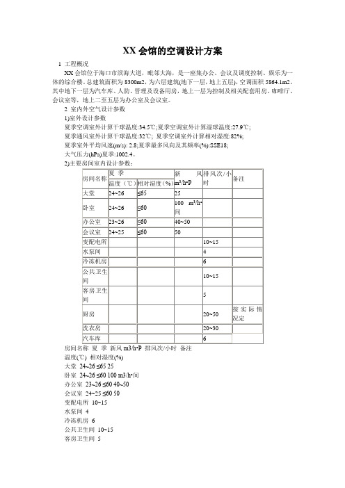 海口某会馆的空调设计方案