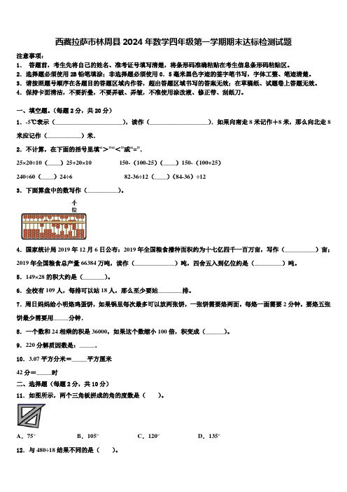 西藏拉萨市林周县2024年数学四年级第一学期期末达标检测试题含解析