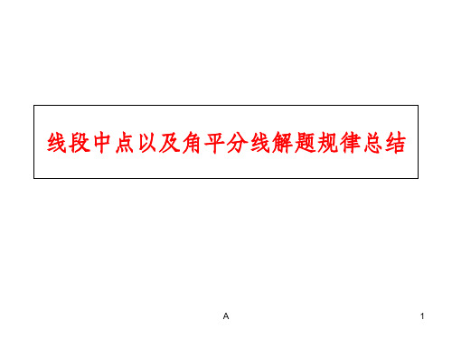 线段中点以及角平分线解题规律总结