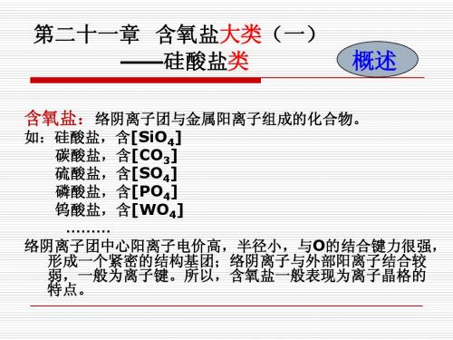 第21章 硅酸盐