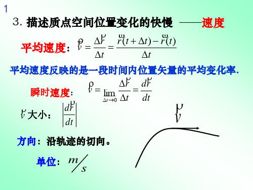 质点运动的描述,速度和加速度