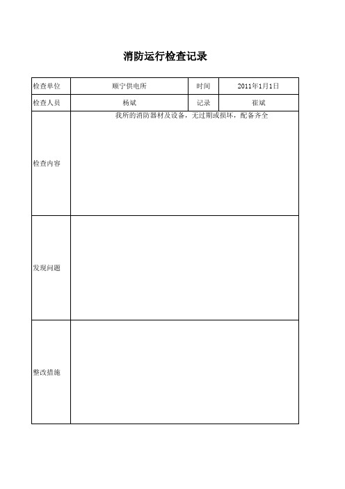 消防运行检查记录