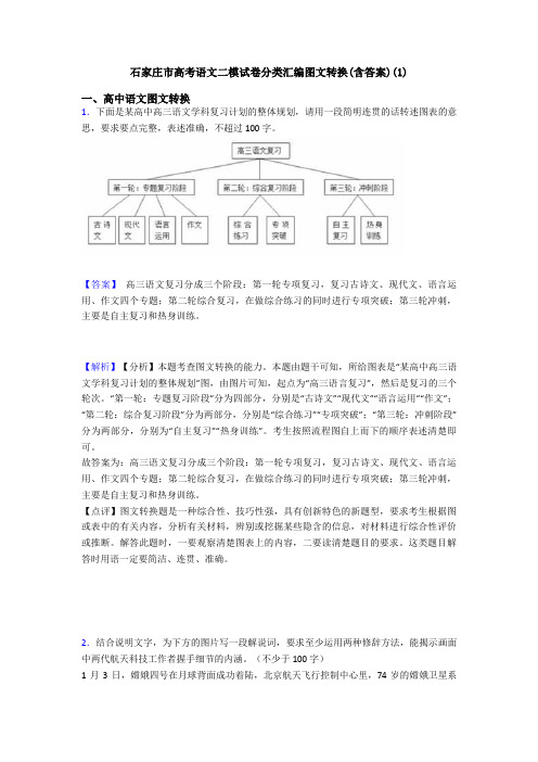 石家庄市高考语文二模试卷分类汇编图文转换(含答案)(1)