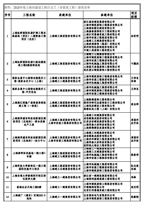 2018年白玉兰奖