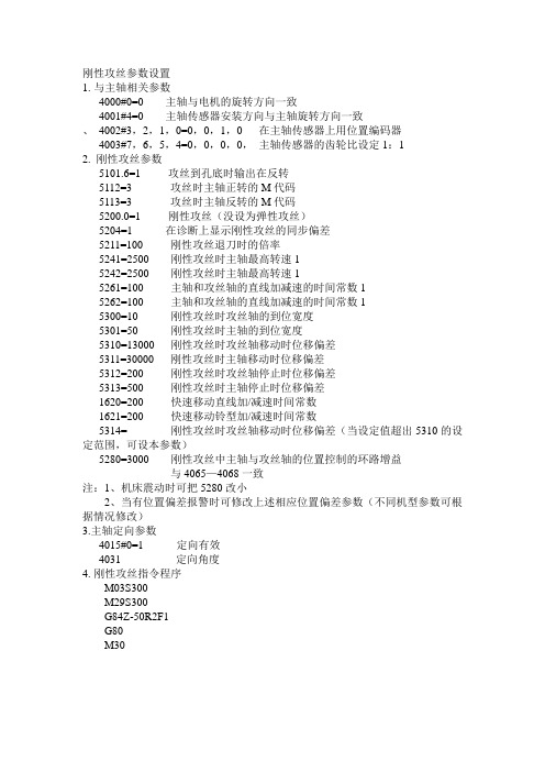 刚性攻丝参数设置