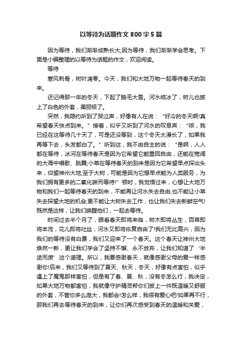 以等待为话题作文800字5篇