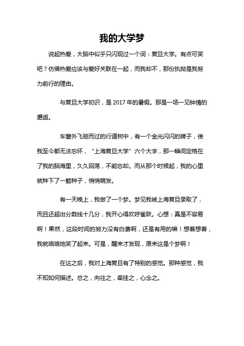 我的大学梦作文600字范文