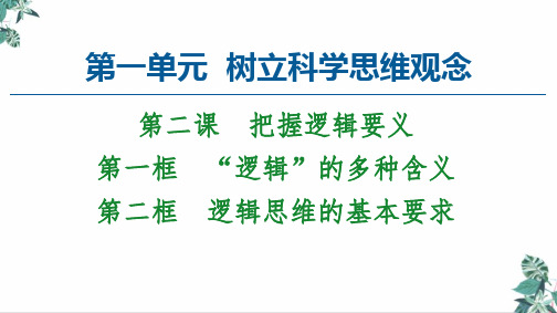 高中政治统编版选择性必修三ppt_逻辑与思维课件__-_“逻辑”的多种含义逻辑思维的基本要求