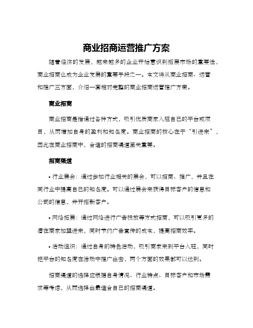 商业招商运营推广方案