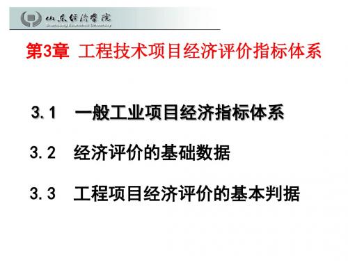 第3章工程技术项目经济评价指标体系