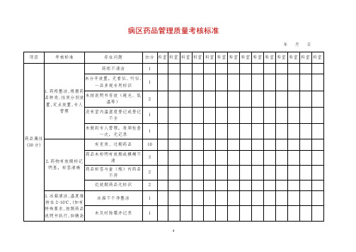 病区药品检查表