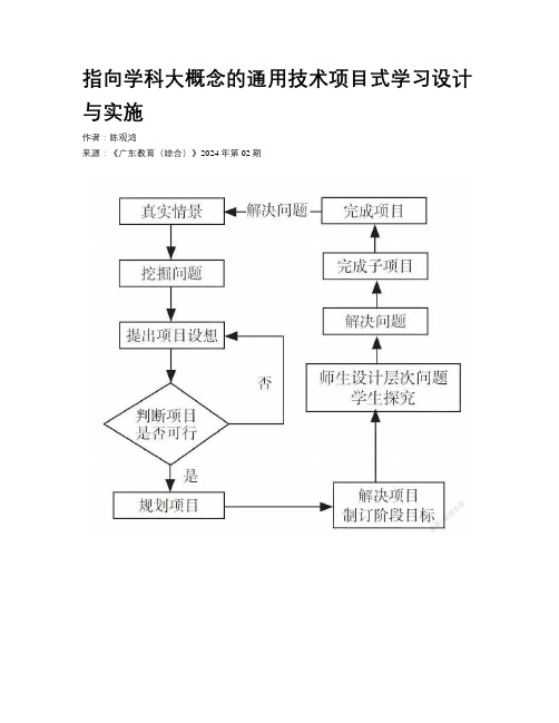 指向学科大概念的通用技术项目式学习设计与实施