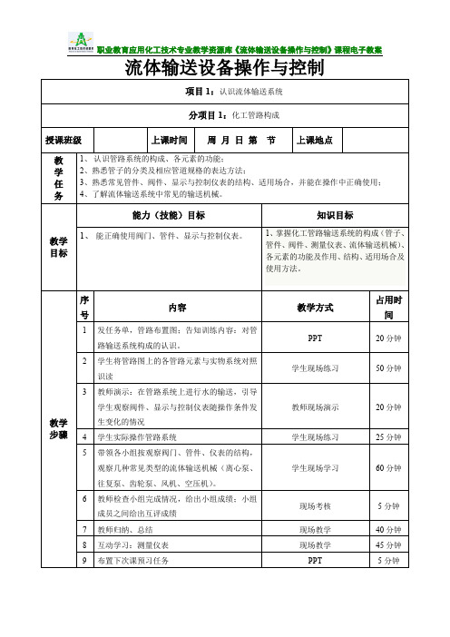 教案——项目一1-化工管路构成.