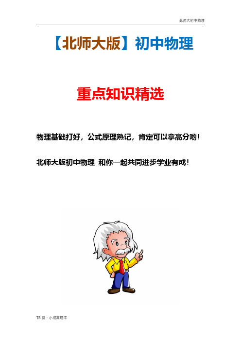 北师大初中物理九年级全册试卷 第十三章 第四节 电流的热效应同步训练精选汇总