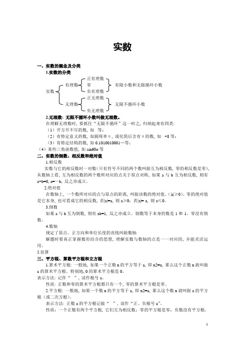 八年级上册数学实数知识总结