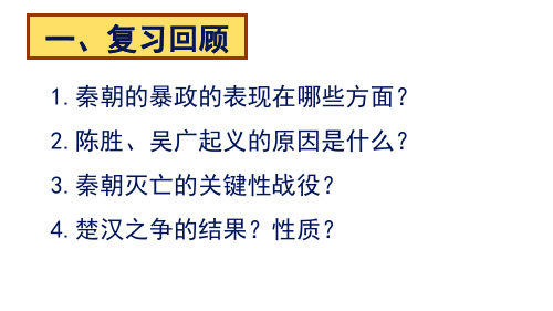 人教部编版七年级历史上册第11课西汉建立和“文景之治”最终版(共21张PPT)