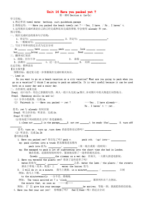 山东省菏泽市定陶县陈集镇中学九年级英语全册 Unit 14 Have you packed ye