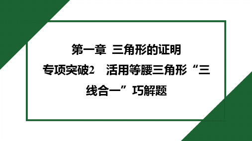 2025年北师大版八年级下册数学期末复习专项突破2活用等腰三角形“三线合一”巧解题