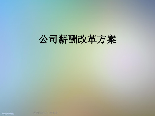 公司薪酬改革方案