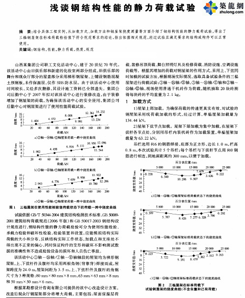 浅谈钢结构性能的静力荷载试验_pdf