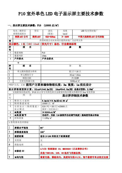 P10单色显示屏主要技术方案(周宁)(1)