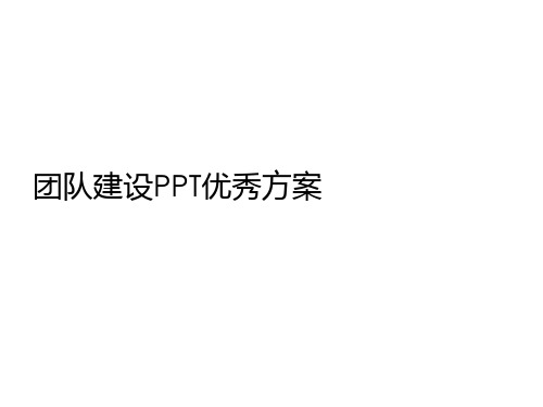 团队建设PPT优秀方案