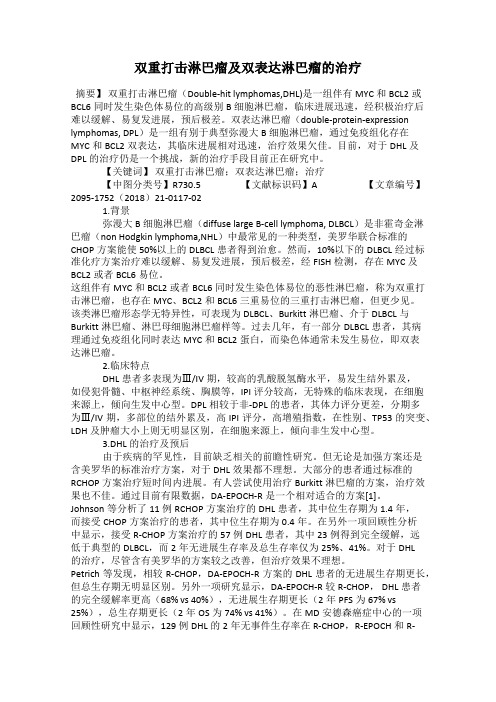 双重打击淋巴瘤及双表达淋巴瘤的治疗