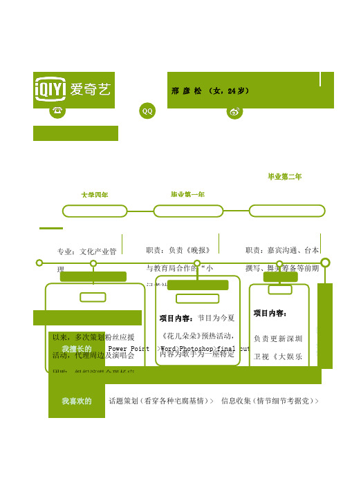 电视剧频道编辑求职简历自我介绍自我鉴定