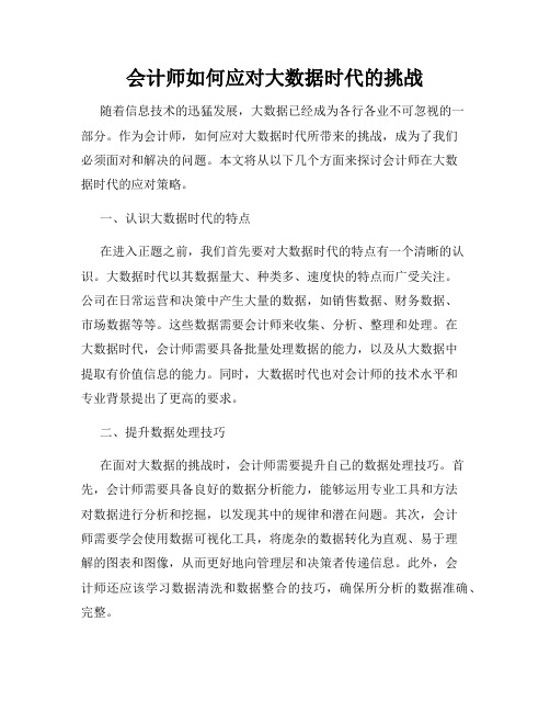 会计师如何应对大数据时代的挑战