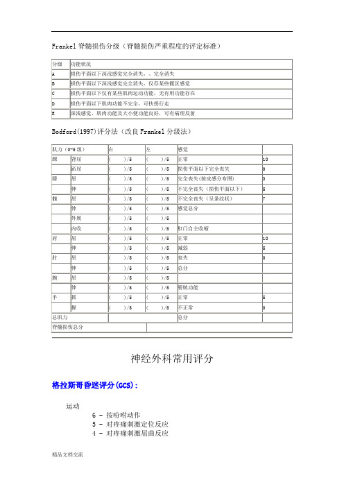 脊髓损伤分级