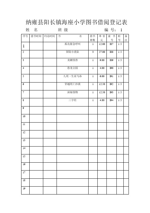 六年级(3),班图书借阅登记表